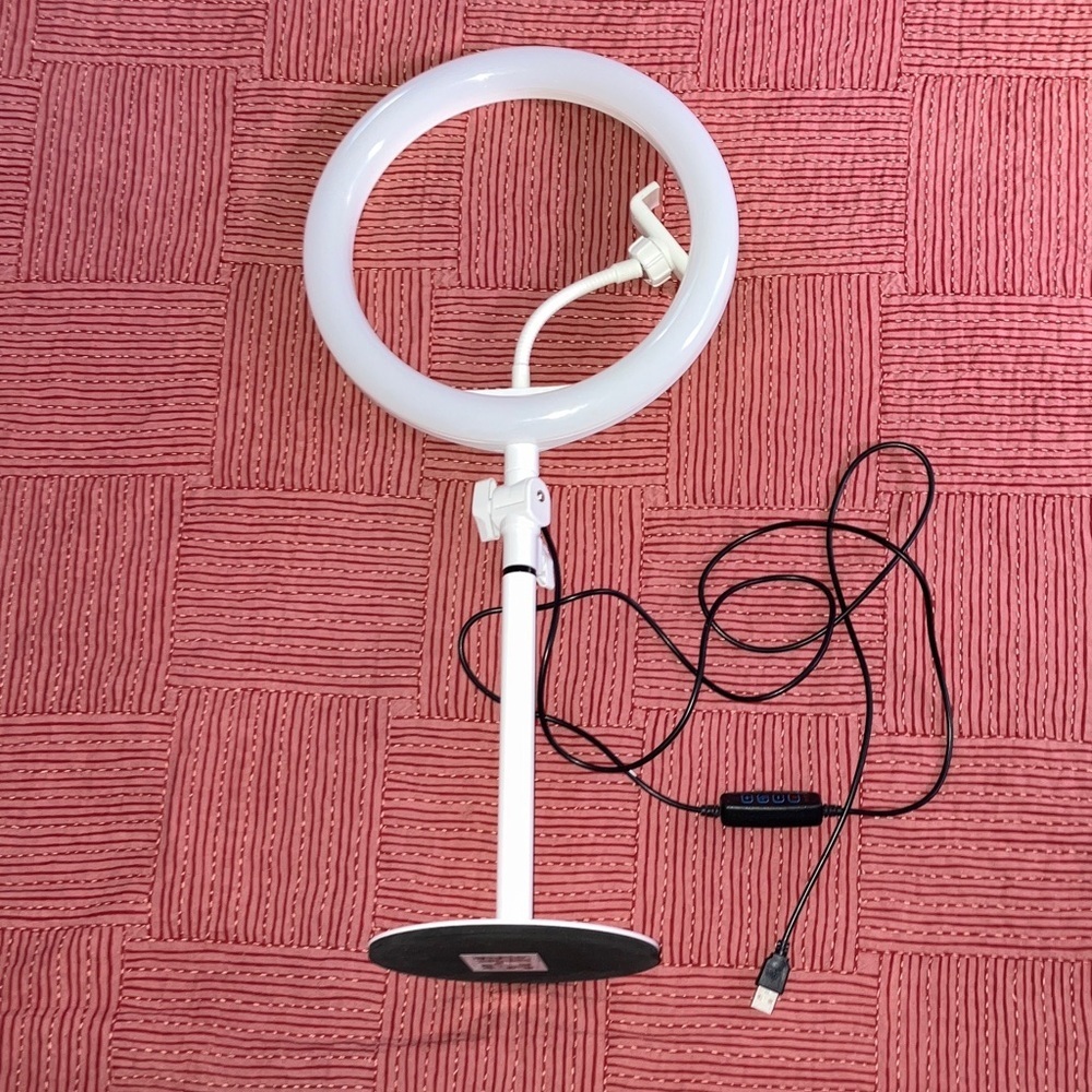 Adjustable 10” White LED Ring Light with Stand
